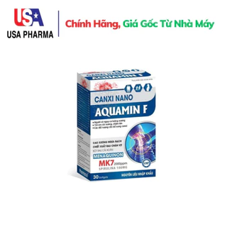 Bổ Sung Canxi Nano Aquamin F + Vitamin D3, Vitamin K2 Phát triển hệ xương, chắc khỏe xương, giảm loãng xương - 30 viên