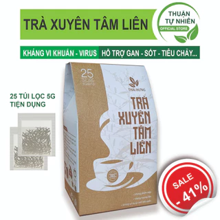 TRÀ XUYÊN TÂM LIÊN - An Thái Hưng (Hộp đứng 25 túi lọc x 5g) kháng vi khuẩn, virus, hạ sốt