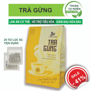 TRÀ GỪNG - An Thái Hưng (Hộp đứng 25 túi lọc x 5g) làm ấm cơ thể, giải cảm