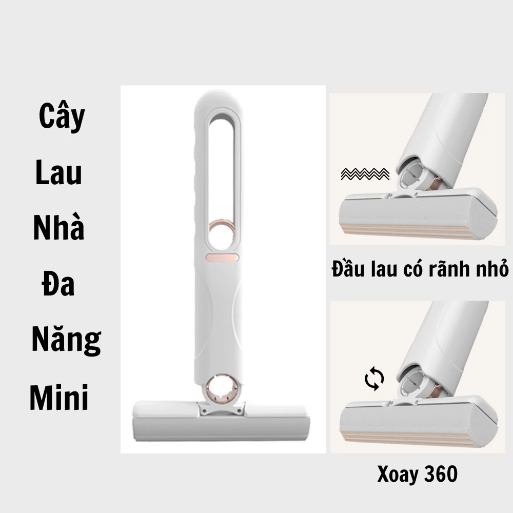 Cây Lau Bàn Bếp Tự Vắt Thông Minh Mini 25cm, Bọt Biển Siêu Thấm Hút Đa Năng, Gập Gọn