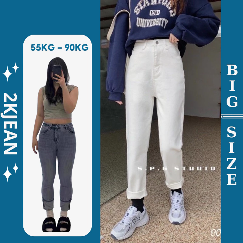 Quần Baggy Kaki Nữ Bigsize 40–80kg Lưng Cao Cotton Co Giãn Che Khuyết Điểm MS93 – 2KJEANS