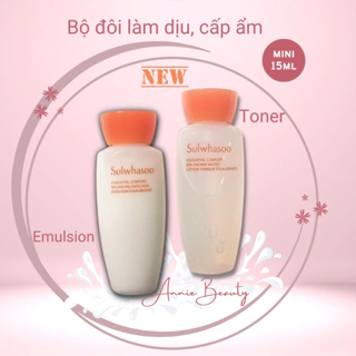 Cặp Toner, sữa dưỡng Sulwhasoo làm dịu và dưỡng ẩm thiết yếu, chăm sóc da mặt ngăn ngừa khô da