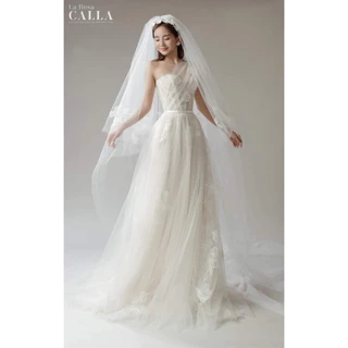 [HOT]  Váy cưới , váy đi bàn voan phối ren hoa cao cấp, váy chụp concept hiện đại,Hàn Quốc mộng mơ