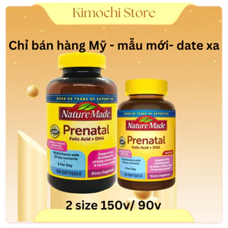 Vitamin tổng hợp bà bầu Mỹ Nature Made Prenatal Multi DHA 150 viên, Bổ bầu mỹ Prenatal số 1 Mỹ