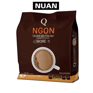 Cà phê sữa ngon Trần Quang NUAN hòa tan 3 in 1 uống liền bịch 480g x 24 gói (ống) x 20g