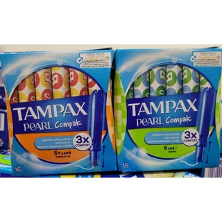 TAMPAX Pearl Compak 16 que tampons hàng UK chính hãng