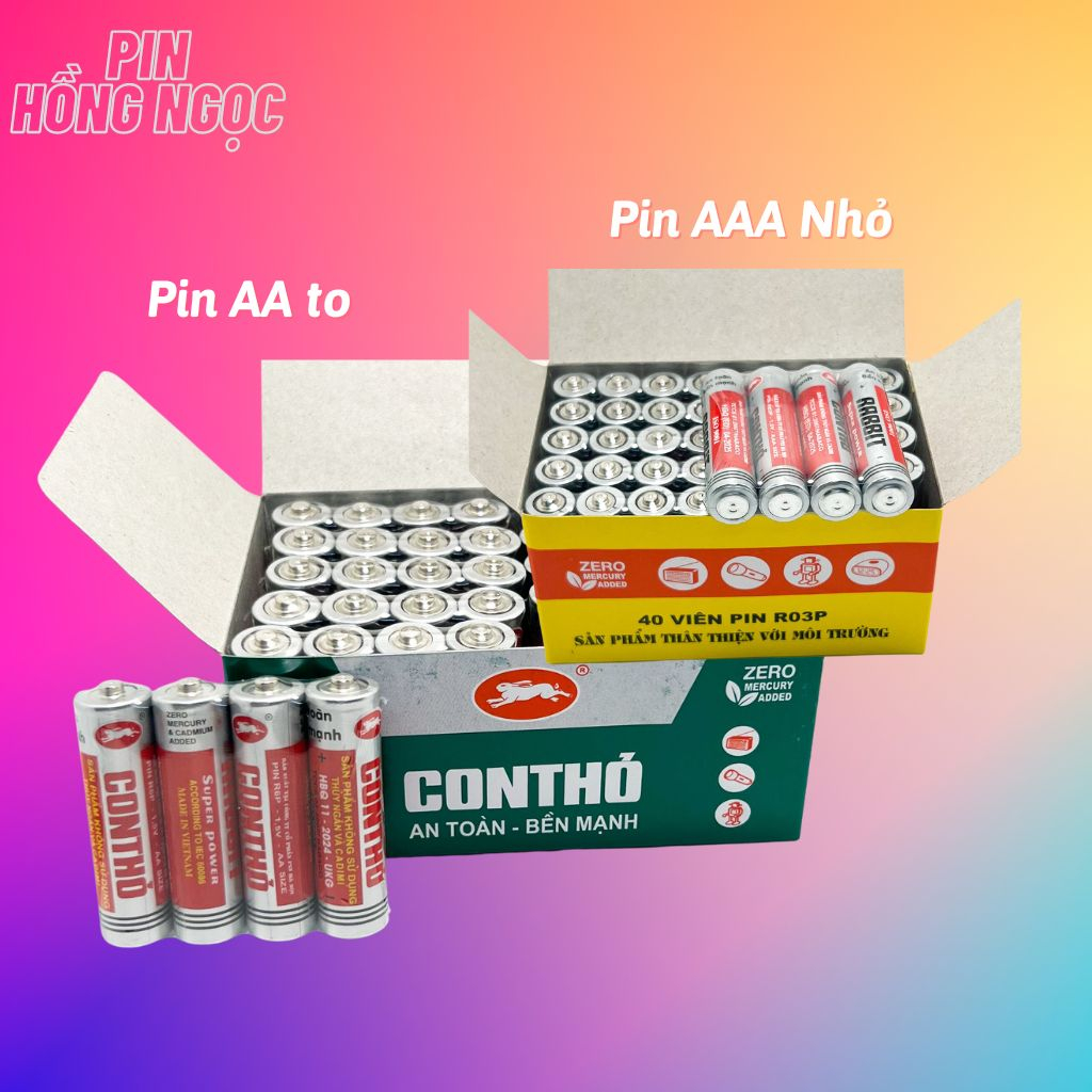 Pin Con Thỏ AA AAA 1.5V Chính Hãng - 20 Viên / Hộp 40 Viên Giá Sỉ