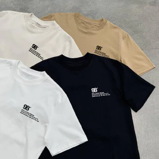 Áo thun nam nữ local brand form rộng 100% cotton 250gsm bo cổ dày dặn 98stu logo