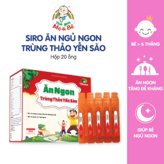 Siro ăn ngủ ngon, tăng đề kháng Trùng Thảo Yến Sào cho bé (Hộp 20 Ống)