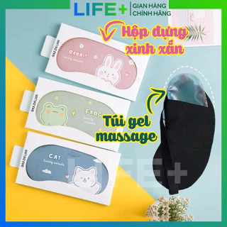 Bịt mắt ngủ kèm gel massage, che mắt ngủ chống chói mắt bảo vệ mắt họa tiết dễ thương cute kèm hộp giấy cao cấp