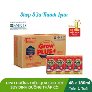 [HSD T11-2024] COMBO 2 Thùng 96 Hộp Nutifood GROW PLUS SDD 180ml ĐỎ.