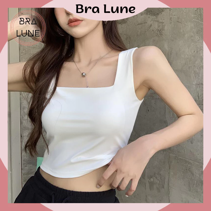 Áo croptop nữ thun lạnh mút mỏng BRALUNE, áo ngực nữ sport cá tính tôn vòng 1 mã 611