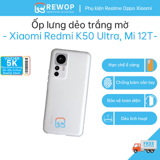 Ốp Lưng Xiaomi Redmi K60 Ultra, Mi 12T, K60, K50 Ultra -Trắng mờ nhám, Bảo vệ camera, chống bám vân tay, chống trơn tuột