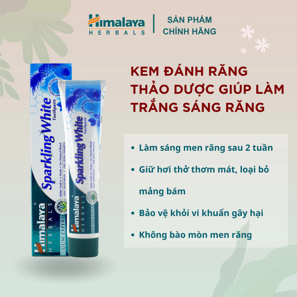 Kem đánh răng trắng sáng lấp lánh Himalaya Sparkling White Toothpaste 100gm