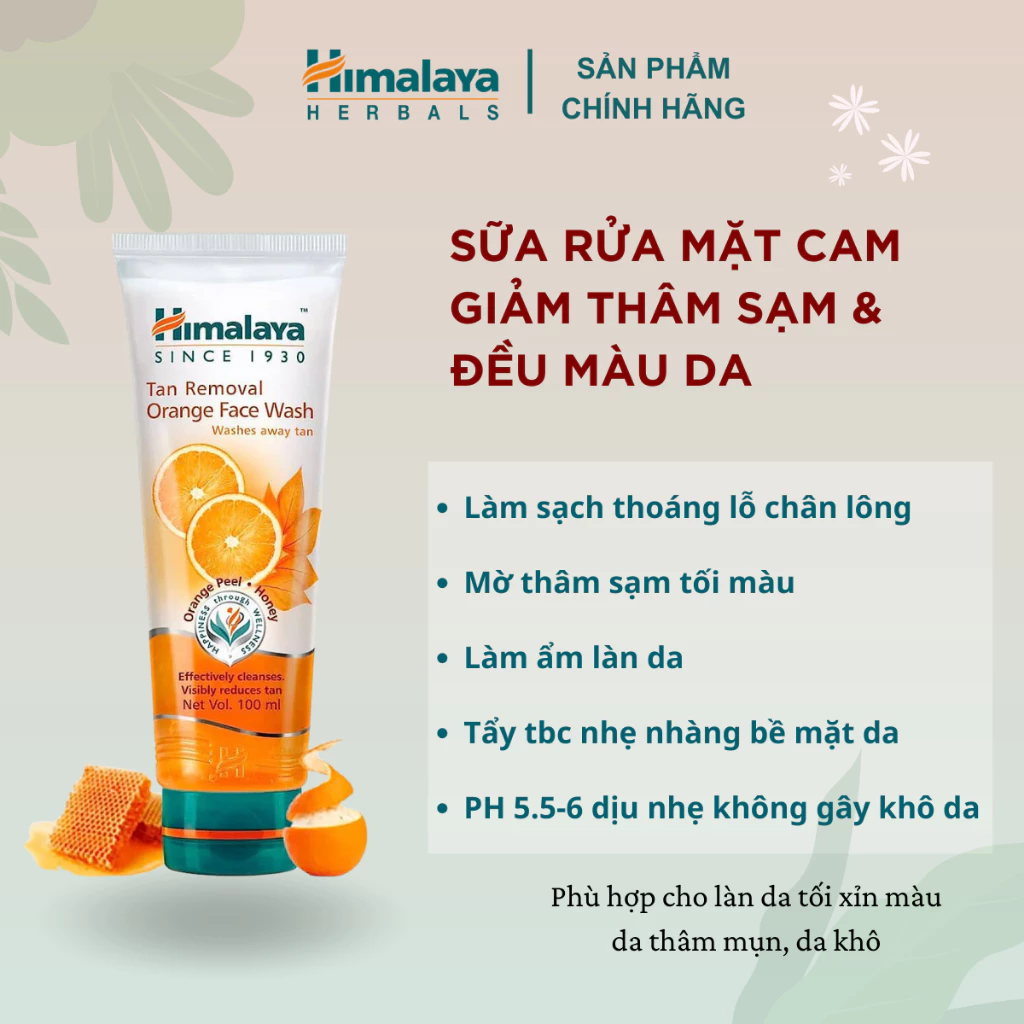 [HẠN SỬ DỤNG 28/2/2025] Sữa rửa mặt cam mật ong giảm thâm sạm Tan Removal Orange Face Wash 100ml