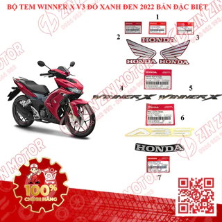 Tem Rời Winner X V3 2022+ Zin Đỏ Đen Xanh 2022 Phiên Bản Đặc Biệt Chính Hãng