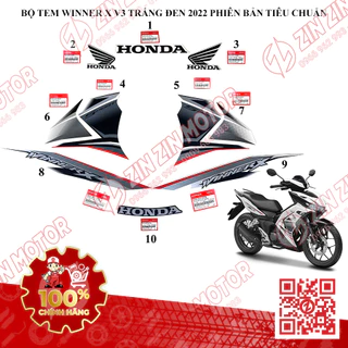 Tem Rời Winner X V3 2022+ Zin Trắng Đen 2022 Phiên Bản Tiêu Chuẩn Chính Hãng Honda