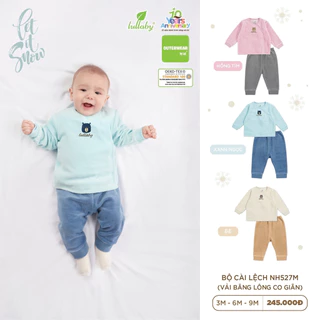 LULLABY - Bộ cài lệch vải băng lông co giãn dày dặn cho bé NH527M