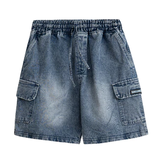 Quần Short Cargo Denim SAIGONESE Quần Đùi Túi Hộp Nam Nữ / Xanh