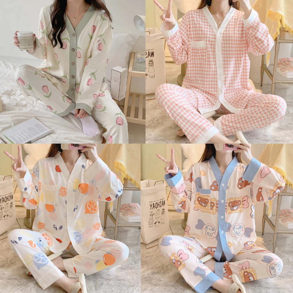 Bộ đồ bầu, sau sinh cho bé bú Pijama CỔ TIM Moon Quần áo bà bầu cho mẹ thời trang đẹp bigsize