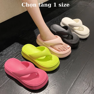 Dép tông xỏ ngón độn đế 6cm, dép xỏ ngón đi biển, dép kẹp đế cao Chọn tăng 1 size