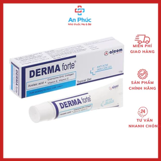 Gel chấm mụn Derma Forte Tuýp 15g , Hỗ trợ Giảm Mụn Trứng Cá Mụn Ẩn Mờ Thâm Mờ Sẹo Dưỡng trắng mịn ngừa tái phát mụn