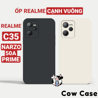 Ốp lưng Realme C35 / Narzo 50A Prime cạnh vuông Cowcase | Vỏ điện thoại Realme bảo vệ camera toàn diện TRON
