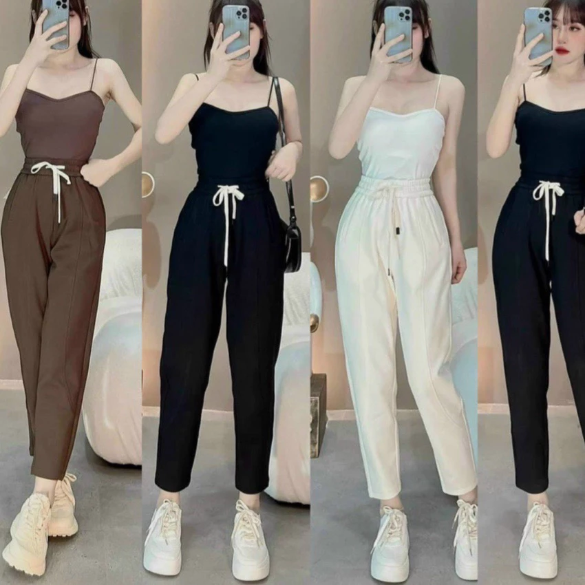 [Freeship mẫu mới] Quần Baggy nỉ nữ chất vải umi nỉ dày đẹp ,quần jogger nam nữ cạp chun dây rút dày dặn