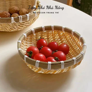 Rá tre mini đựng hoa quả, đồ ăn, decor phụ kiện chụp ảnh, rá tre nhỏ 15cm trang trí nhà hàng, quán cafe