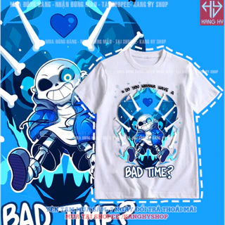 Áo thun game Undertale Sans chibi bad time màu Trắng F601