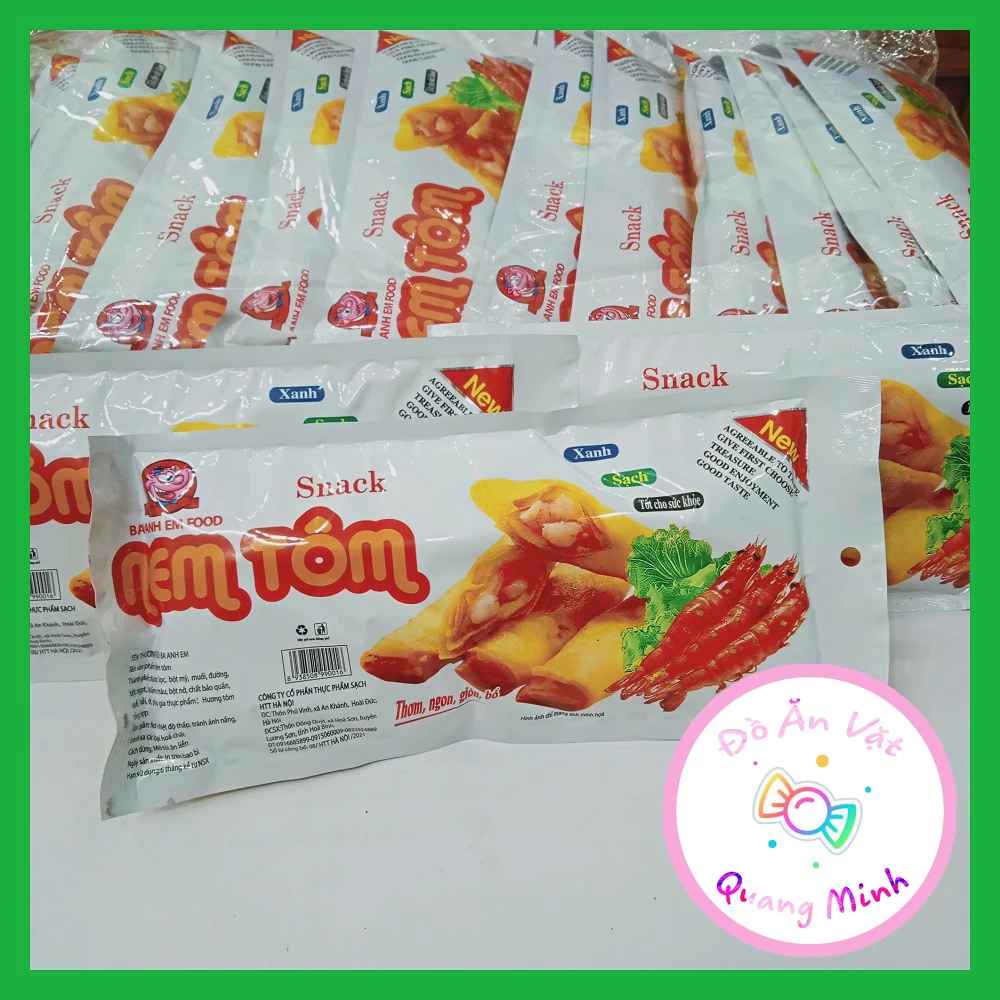 Bán sỉ snack nem tôm bịch 30 gói thơm ngon hấp dẫn, đồ ăn vặt tuổi thơ, đồ ăn vặt cổng trường hot nhất, đồ ăn vặt giá rẻ