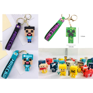 Móc khóa hình nhân vật game minecraft nhựa PVC dễ thương