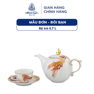 Bộ Ấm Trà Sứ Cao Cấp Minh Long 0.7 L - Mẫu Đơn - Đôi Bạn