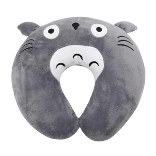 Gối kê cổ chữ u hình totoro - màu xám