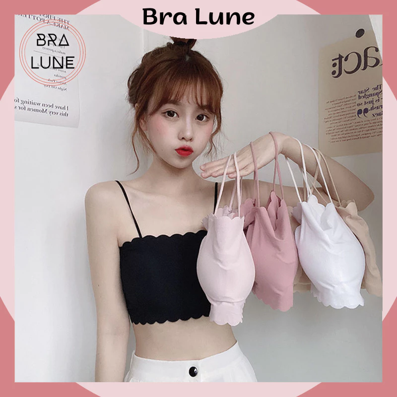 Áo bra nữ cotton mút mỏng có thể tháo rời viền sóng BRALUNE, áo ngực nữ dây mảnh cá tính tôn vòng 1 mã 625