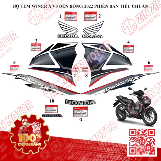 Tem Rời Winner X V3 2022+ Zin Đen Bóng 2022 Phiên Bản Tiêu Chuẩn Chính Hãng Honda