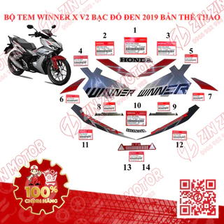 Tem Rời Winner X V2 2019+ Zin Bạc Đỏ Đen 2019 Phiên Bản Thể Thao Chính Hãng