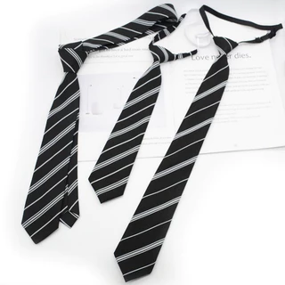 Cà Vạt DK Nơ Họa Tiết Kẻ Sọc đen trắng Phong Cách Preppy Cổ Điển Unisex nơ cà vạt jk