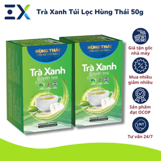 [50G] Trà Xanh Túi Lọc Nhãn Hiệu Hùng Thái (25 gói x2g), Đặc Sản Thái Nguyên, Thơm Ngon Chính Hãng PLANEX STORE