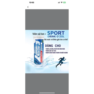 Xủi Sport Drink O'zol - Bù Nước Và Điện Giải Kèm Các Vitamin, Acid Amin Cho Cơ Thể (Tuýp 10 viên x 3g) - mua 10 tặng 1