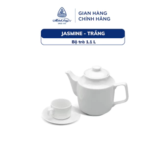 Bộ Ấm Trà Sứ Cao Cấp Minh Long 1.1 L - Jasmine - Trắng