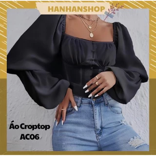 Áo croptop tay dài trể vai AC06 bigsize nữ 55-90kg HanHanBigsize