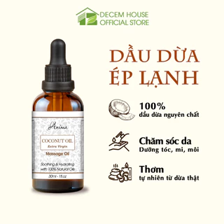 Dầu dừa ép lạnh nguyên chất Anima, massgae cơ thể, chăm sóc da, chăm sóc tóc, dưỡng mi dài, dưỡng môi, làm mờ vết rạn da