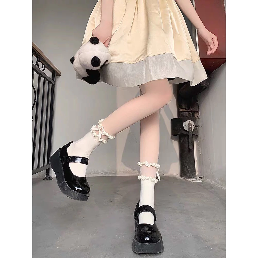 Tất Vớ cao cổ nữ công chúa Jengiang phong cách Lolita đính nơ thời trang Nhật Bản T1394
