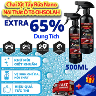 Bình Xịt Vệ Sinh Kính Và Nội Thất Ô Tô OHSOLAH 500ml X2 Nano Chống Bám Nước Mưa Trên Kính - Làm Sạch Ghế Da Trần Nỉ