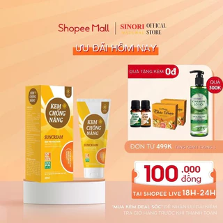 Kem Chống Nắng Dưỡng Da Nâng Tone SINORI, SPS50+ Dưỡng Ẩm, Làm Sáng Da, Dành Cho Da Dầu Mụn 30ml