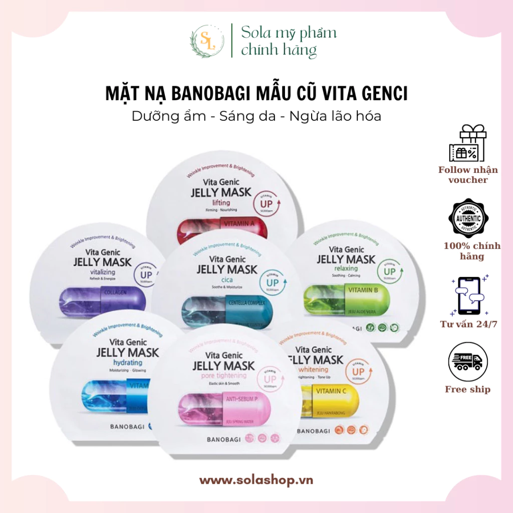 Mặt Nạ Banobagi Bổ Sung Vitamin, Mặt Nạ BNBG, Mặt Nạ Dưỡng Da, Mask Dưỡng Da Tái Tạo Làn Da Vita Genic Jelly Mask 30ml