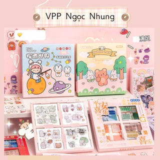 Hộp 100 tờ Sticker trang trí sổ, đồ dùng, bình nước