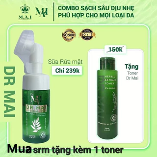 [Tặng toner dr mai] Sữa rửa mặt DR MAI Chính Hãng - Mua 1 chai tặng kèm 1 TONER