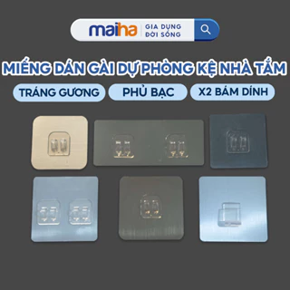 Miếng Dán Dự Phòng Treo Giá Kệ Tam Giác Móc Gắn Góc Tường Gài Giá Kệ Inox Phủ Bạc Maiha Siêu Dính